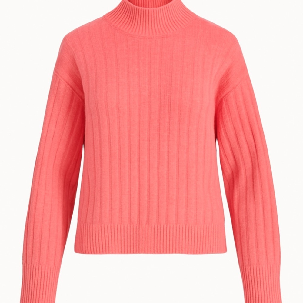 J.Crew Pink SOFT Merino/Alpaca Wool Blend Ribbed Mockneck Sweater â Sz M